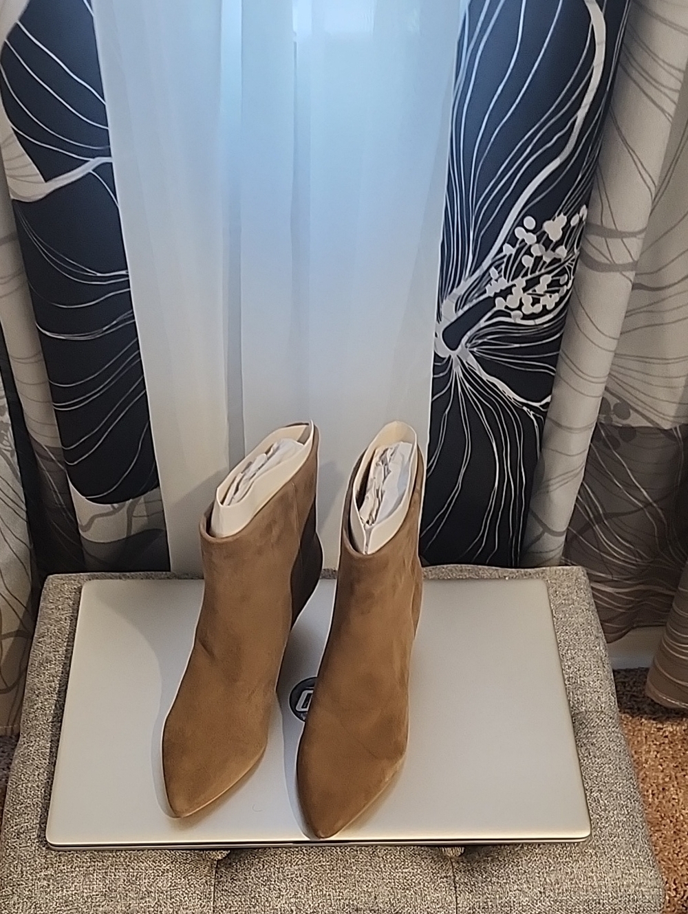 Dolce Vita Tan Suede Pointed Ankle Booties